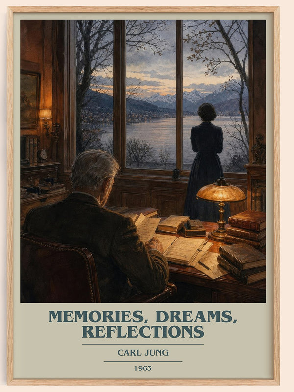 Memories, Dreams, Reflections book cover book poster by Carl Jung – framed literary art print