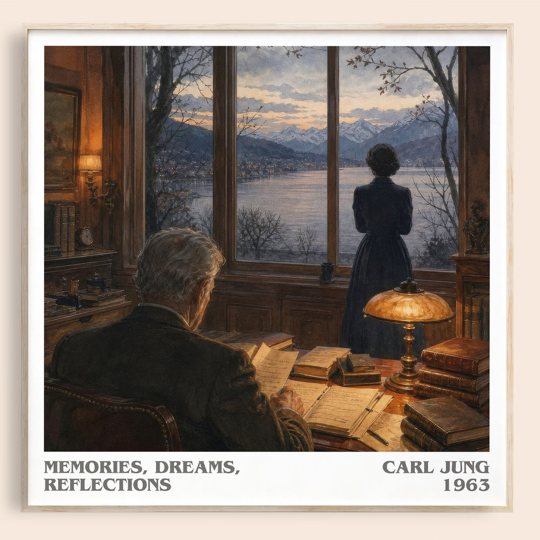 Memories, Dreams, Reflections literary book poster by Carl Jung – framed literary art print