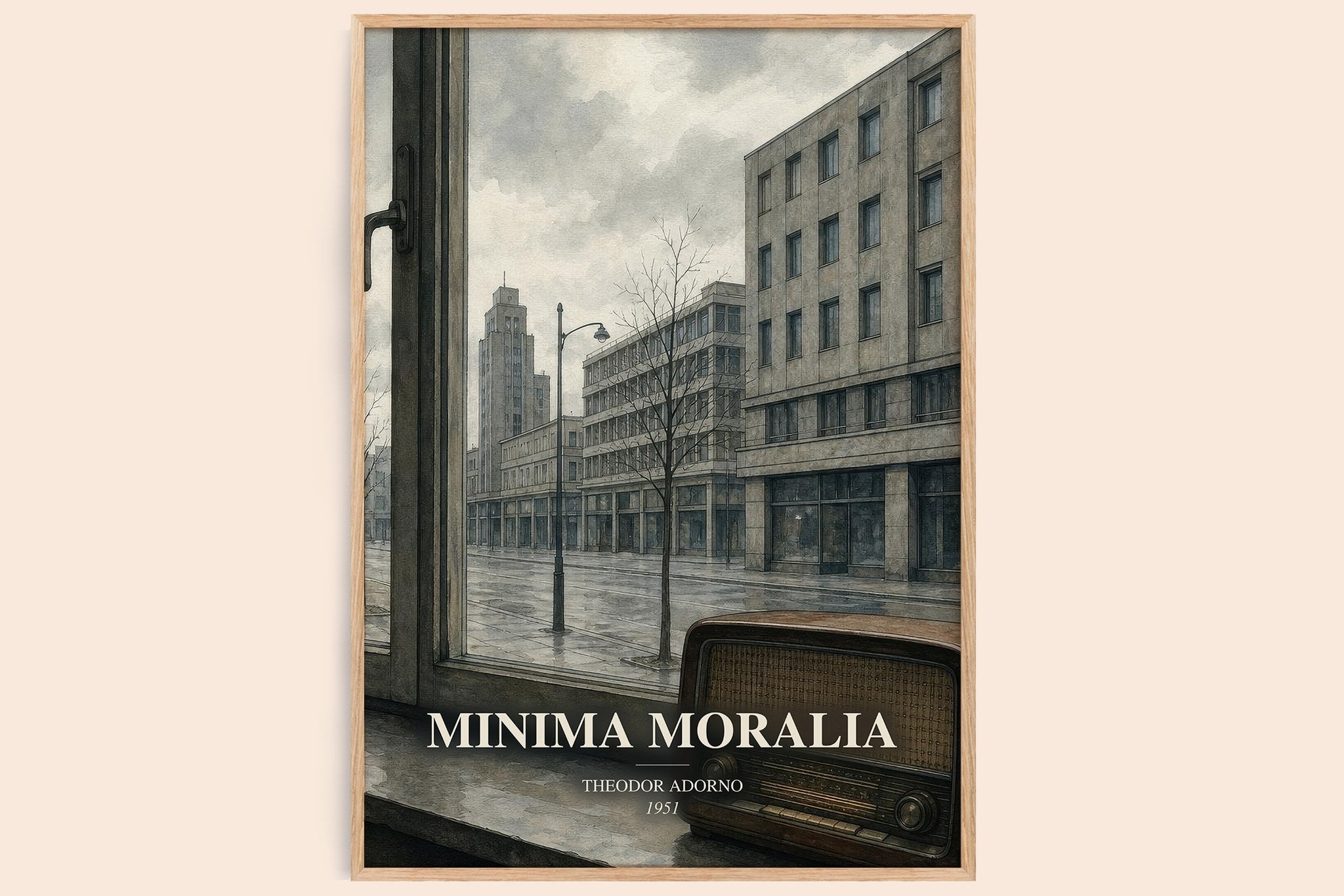 Minima Moralia Book Watercolour Illustration by Theodor Adorno