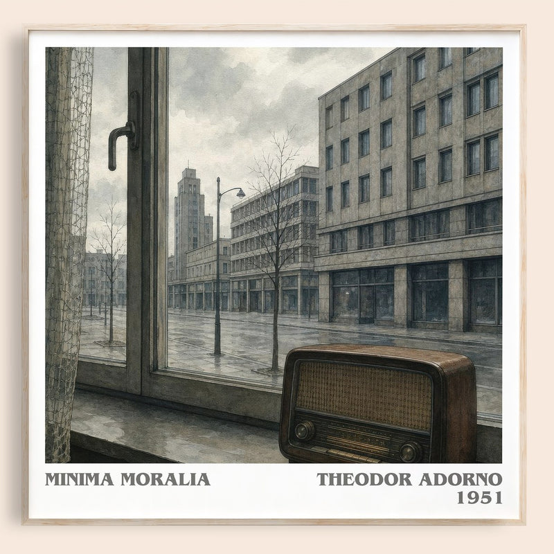 Minima Moralia literary book poster by Theodor Adorno – framed literary art print