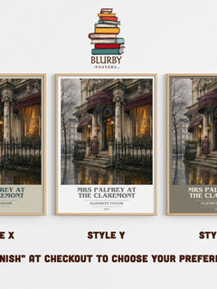 Mrs Palfrey at the Claremont book cover print in frame leaning in hallway – literary fiction wall art