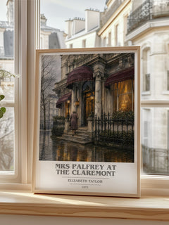 Mrs Palfrey at the Claremont book cover poster colour and style options – Elizabeth Taylor book art