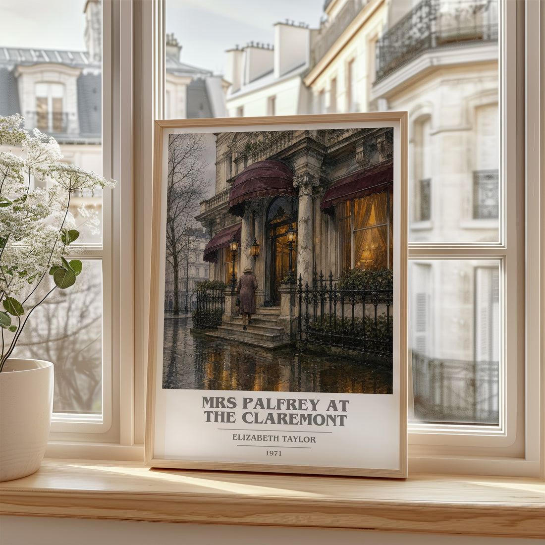 Mrs Palfrey at the Claremont book cover poster colour and style options – Elizabeth Taylor book art