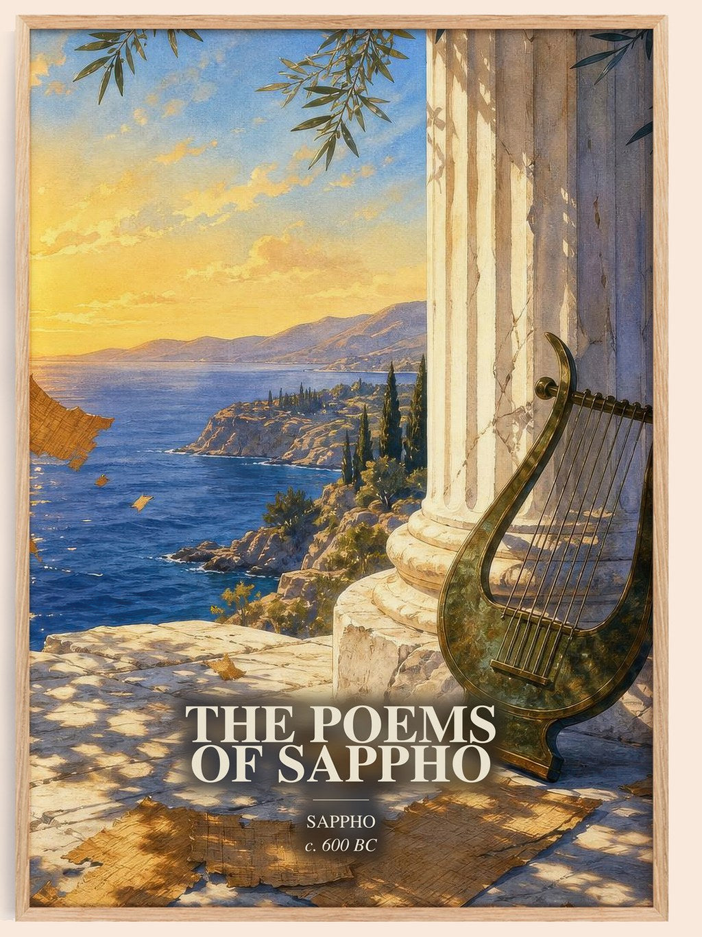 The Poems of Sappho watercolour book poster by Sappho – framed literary art print
