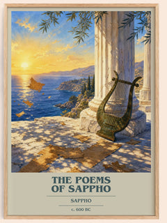 The Poems of Sappho book cover book poster by Sappho – framed literary art print