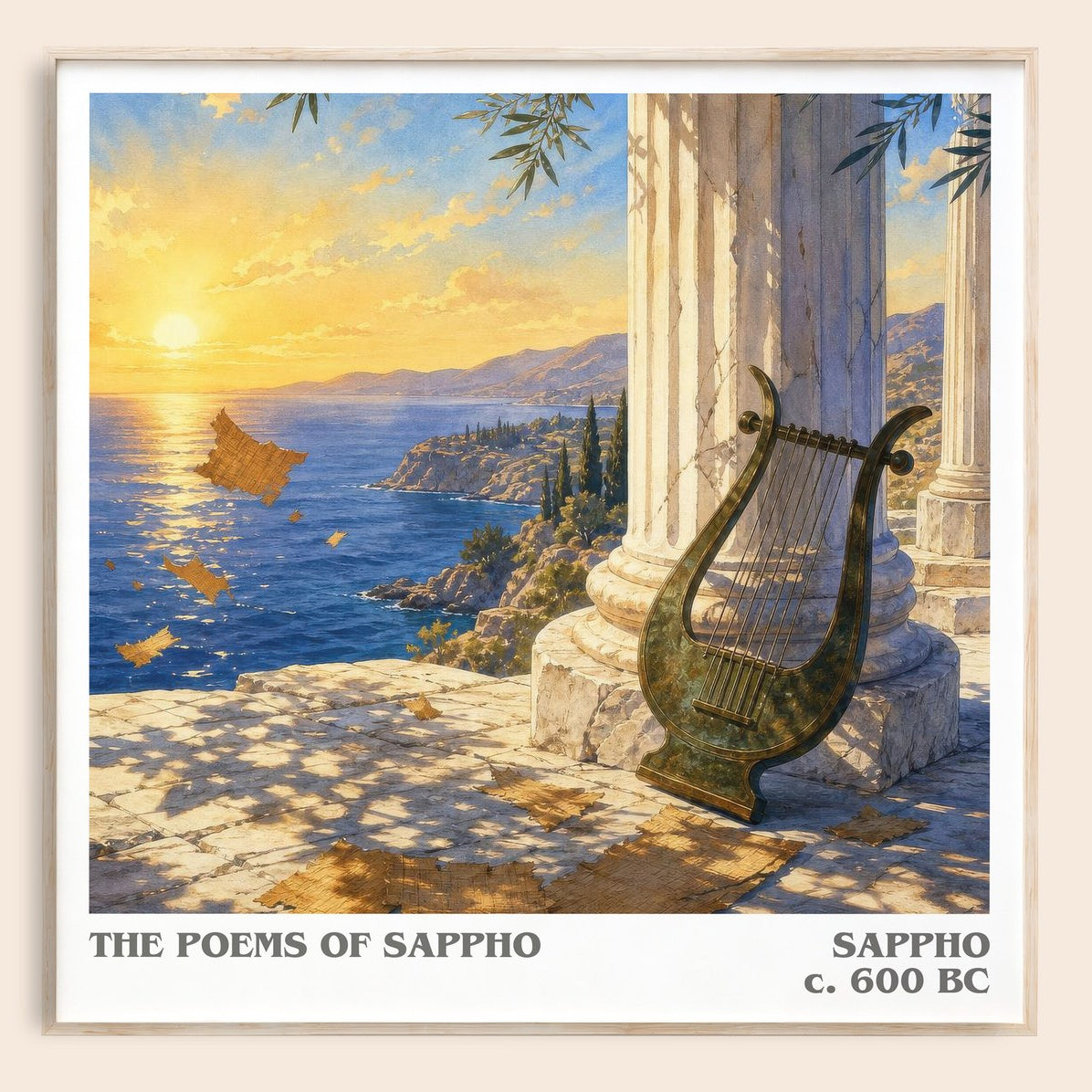 The Poems of Sappho literary book poster by Sappho – framed literary art print