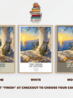 The Poems of Sappho book cover print framed by window – Stone, White and Mocha side by side – choose your colour