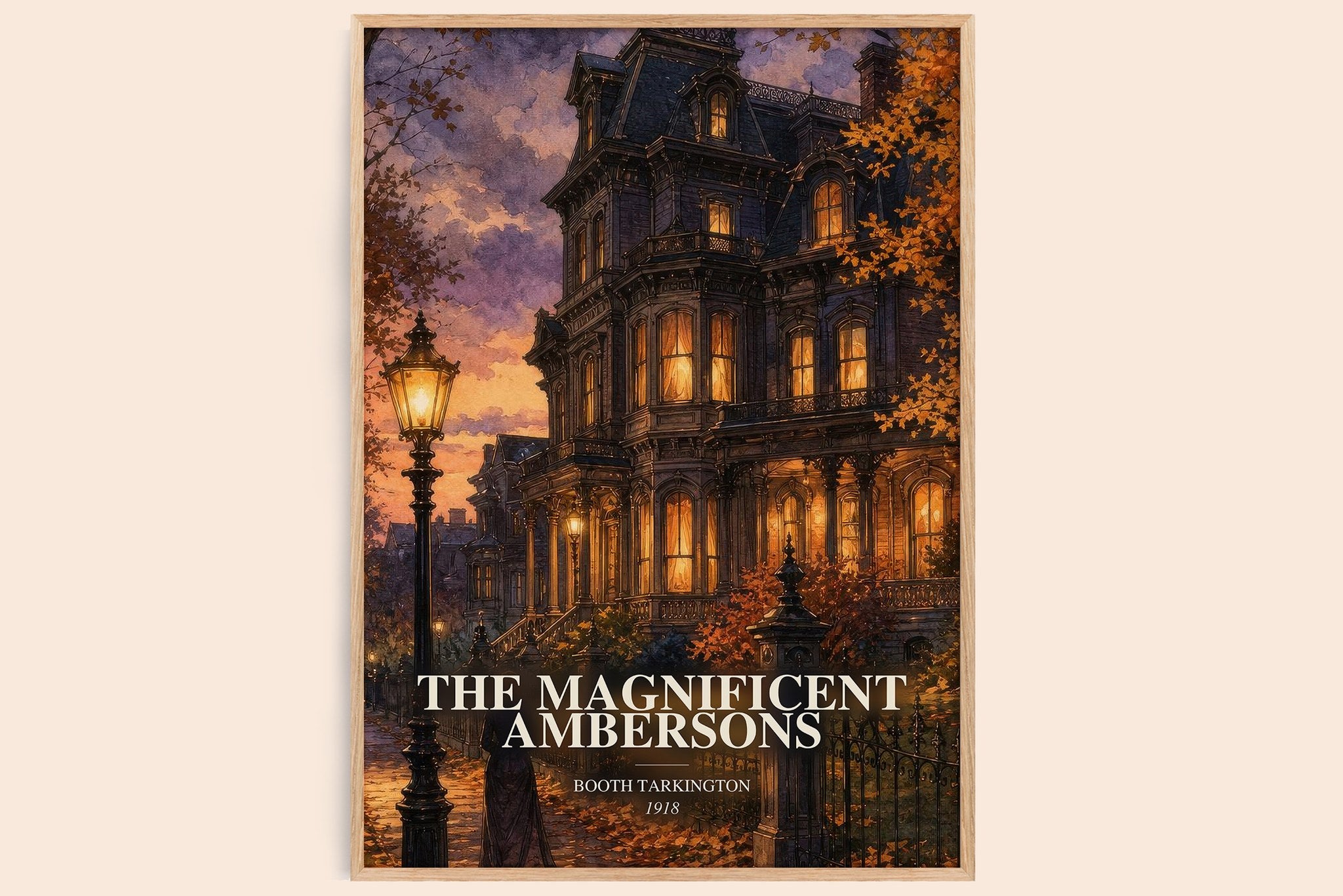 Magnificent Ambersons Book Watercolour Illustration by B. Tarkington