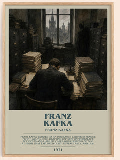 Franz Kafka bookish book poster by Franz Kafka – framed literary art print
