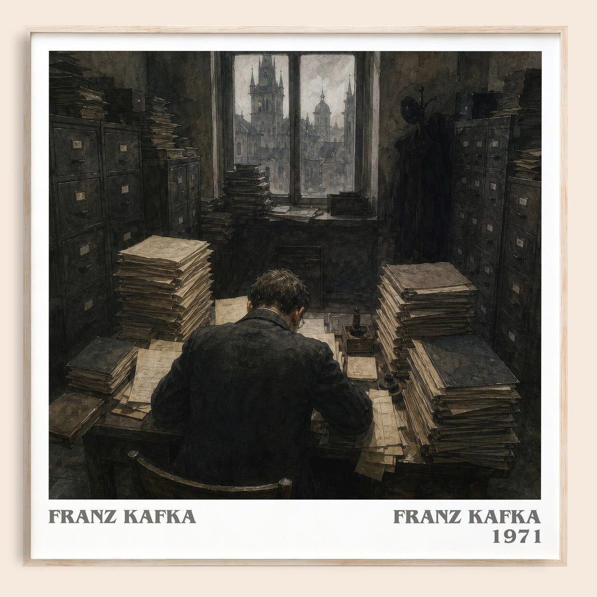 Franz Kafka literary book poster by Franz Kafka – framed literary art print