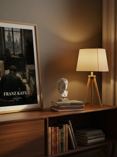 Franz Kafka watercolour print on bookshelf – Franz Kafka fan gift