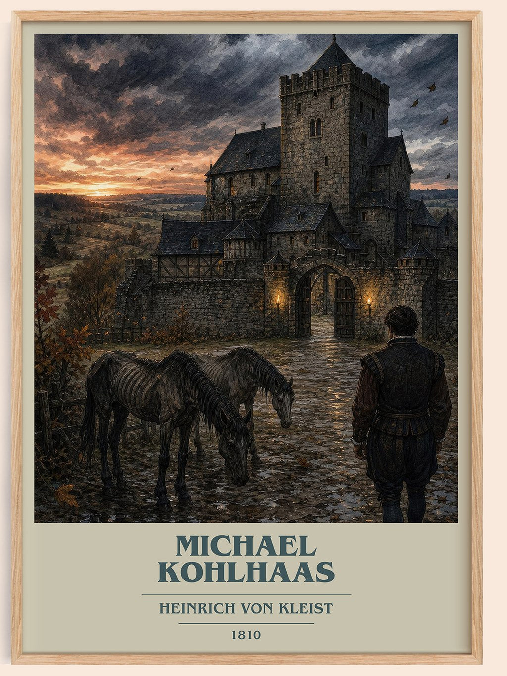 Michael Kohlhaas book cover book poster by Heinrich von Kleist – framed literary art print