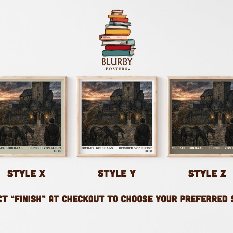 Michael Kohlhaas literary print in frame leaning in hallway – classic literature wall art