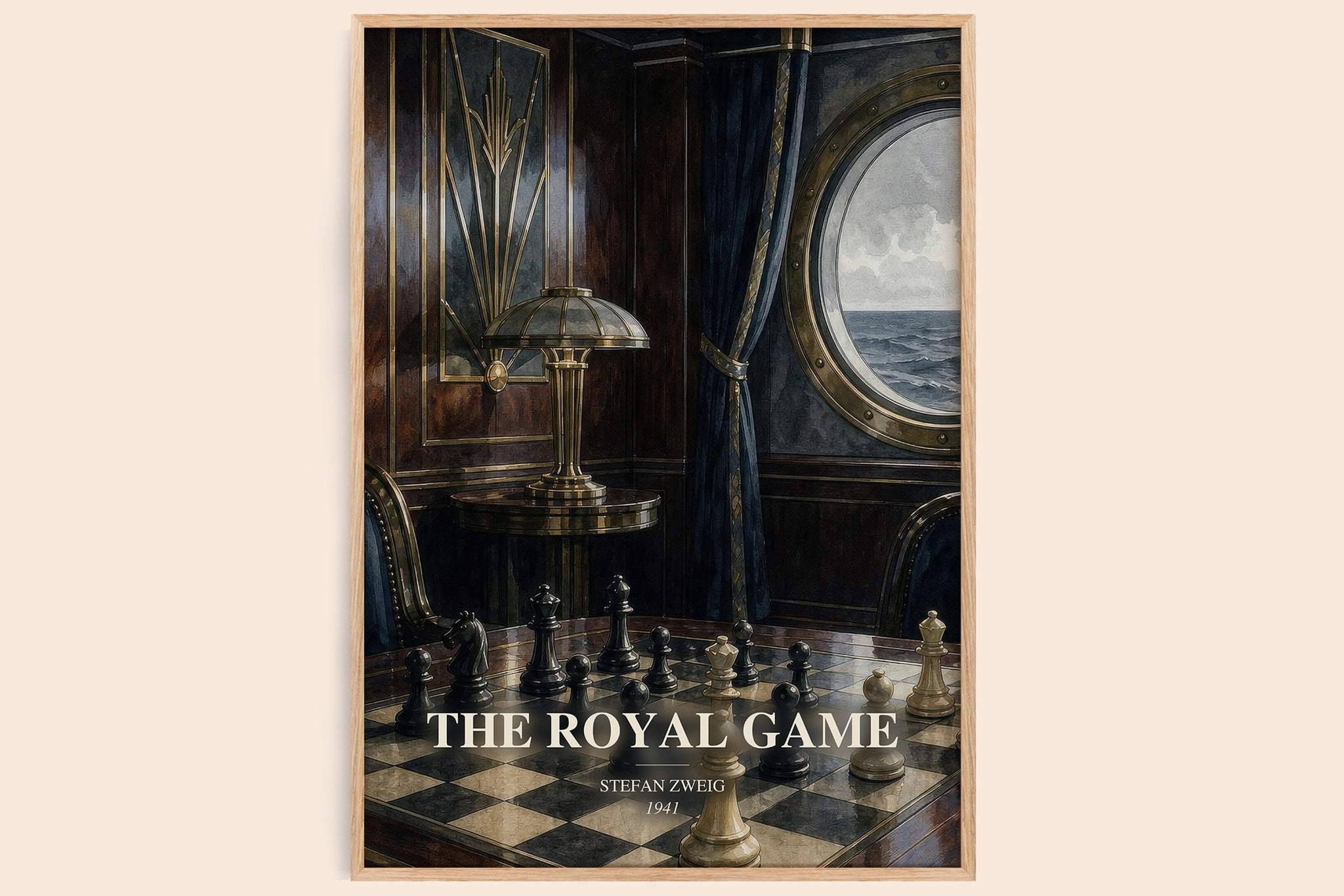 The Royal Game Book Watercolour Illustration by Stefan Zweig