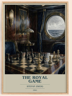 The Royal Game book cover book poster by Stefan Zweig – framed literary art print