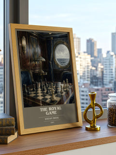 The Royal Game book cover print framed by window – literary home decor