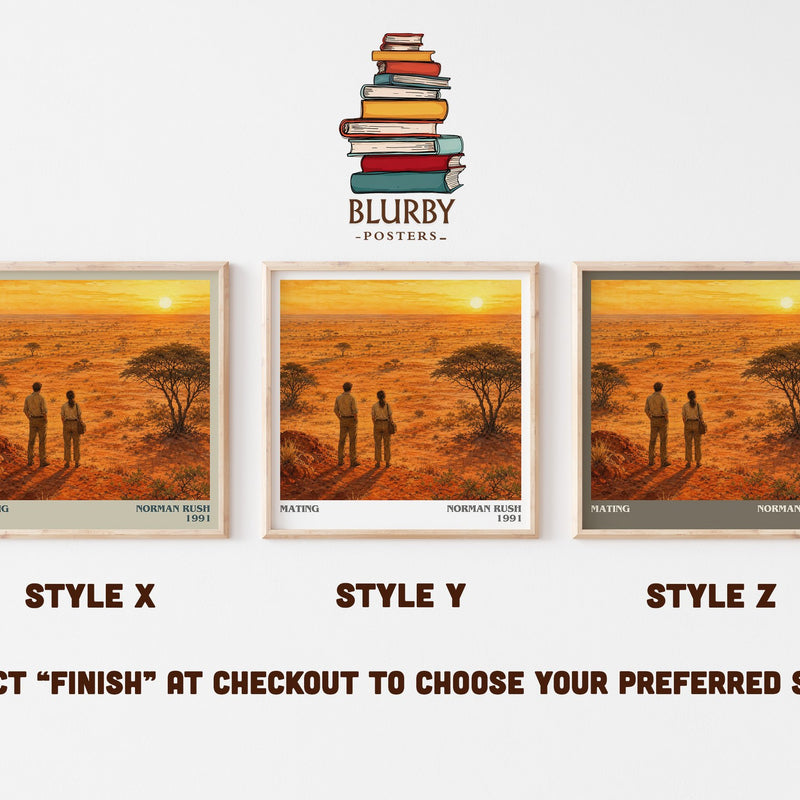 Mating literary print in frame leaning in hallway – literary fiction wall art