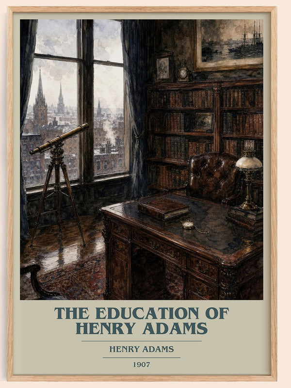 The Education of Henry Adams book cover book poster by Henry Adams – framed literary art print