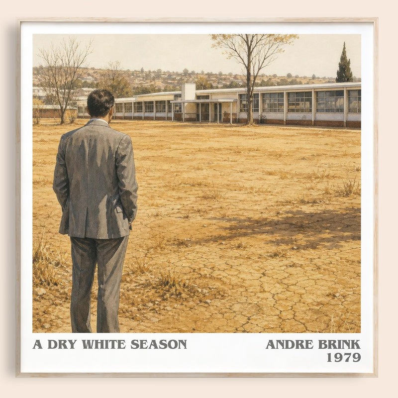 A Dry White Season literary book poster by Andre Brink – framed literary art print