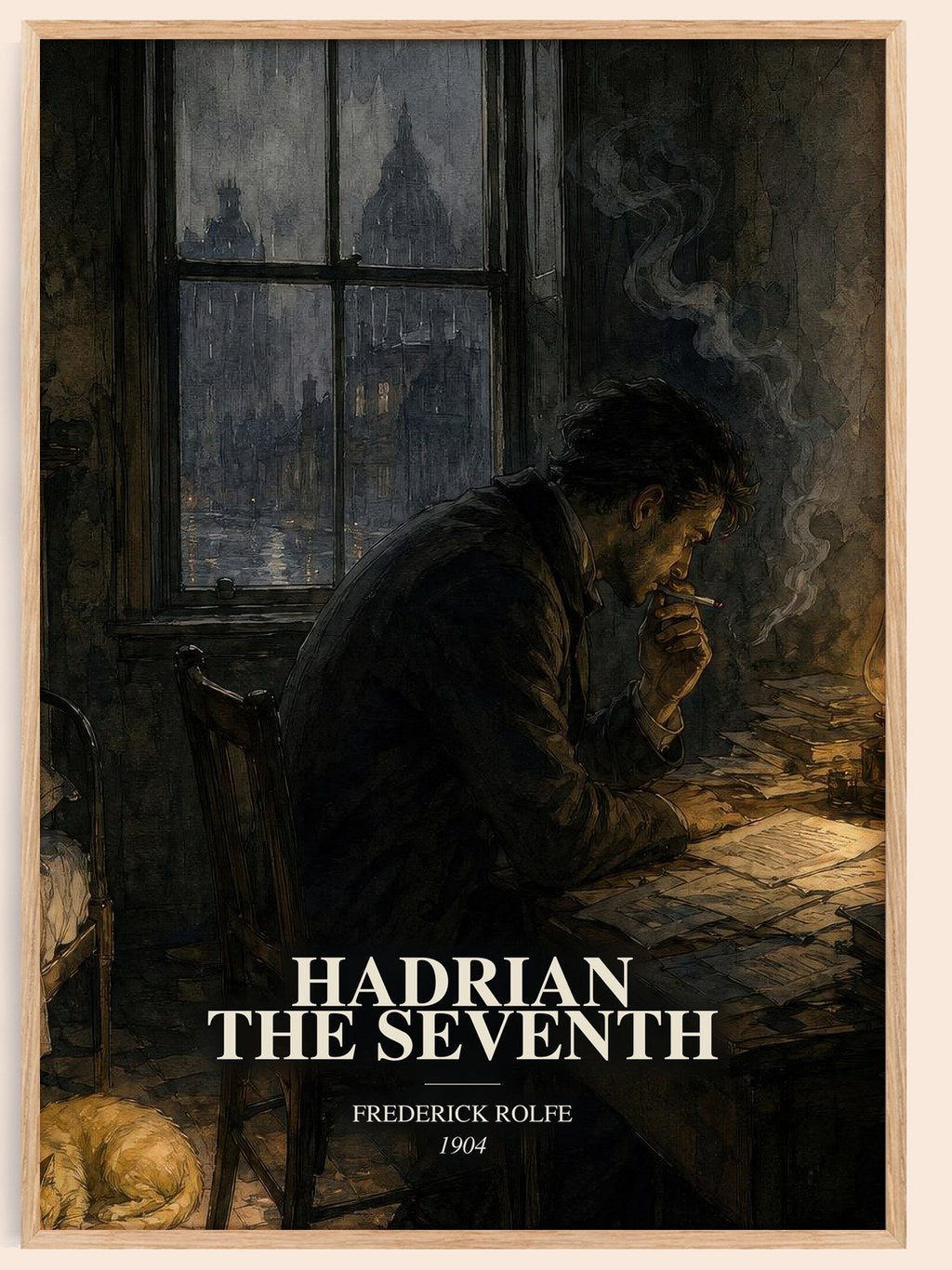 Hadrian the Seventh watercolour book poster by Frederick Rolfe – framed literary art print