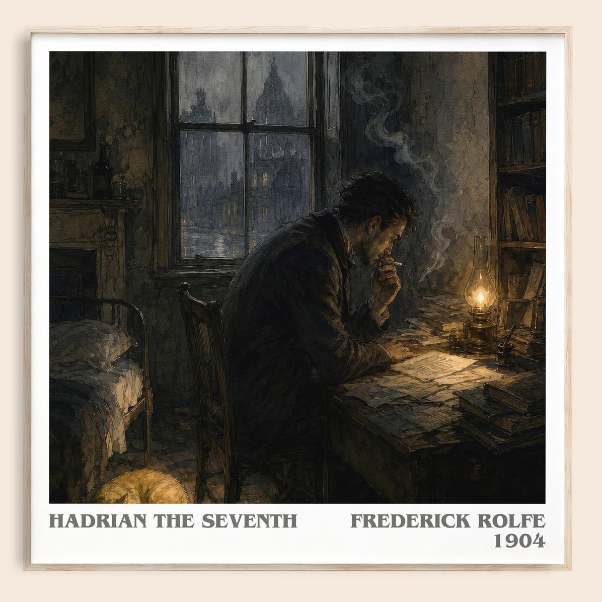 Hadrian the Seventh literary book poster by Frederick Rolfe – framed literary art print