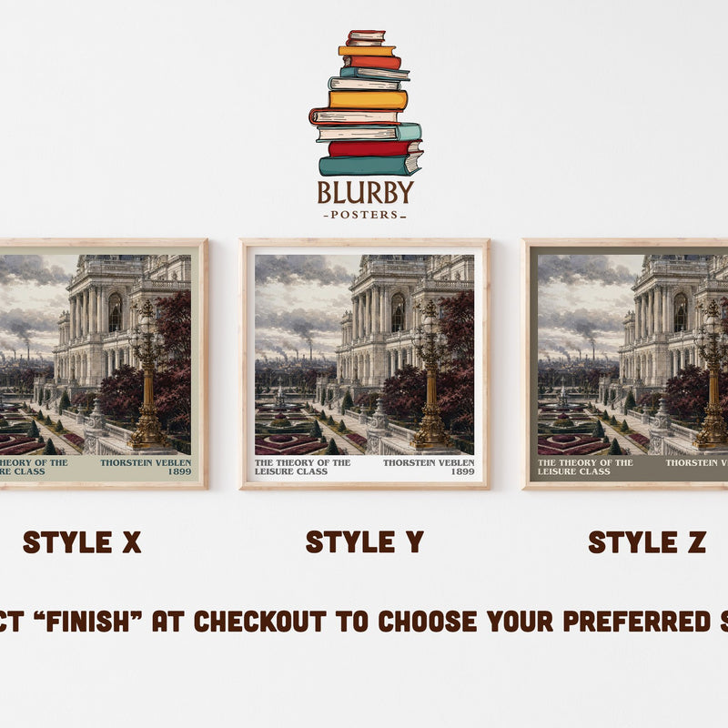 The Theory of the Leisure Class literary print in frame leaning in hallway – non fiction wall art