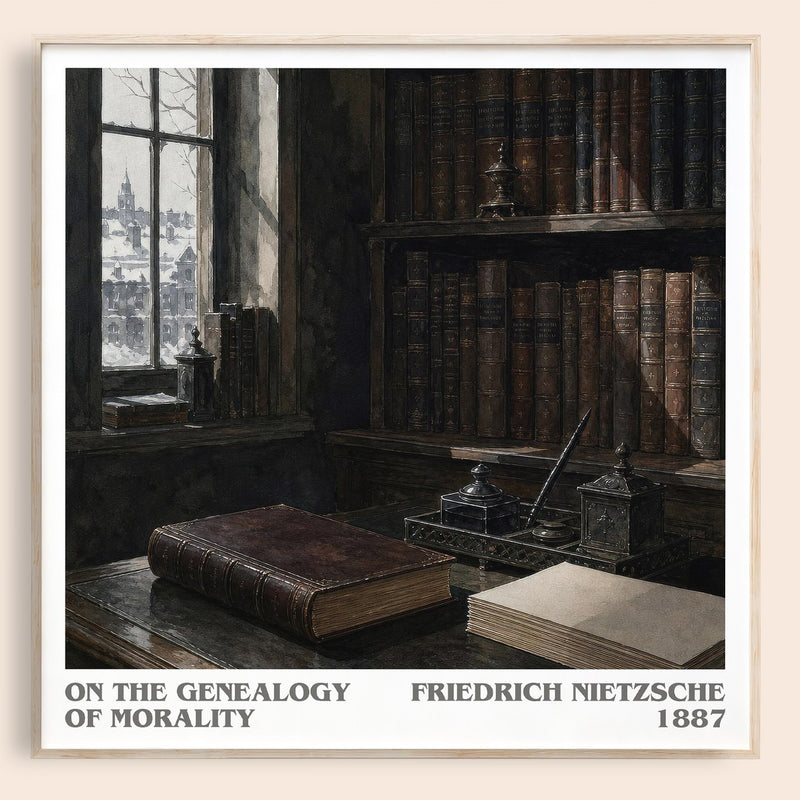 On the Genealogy of Morality literary book poster by Friedrich Nietzsche – framed literary art print