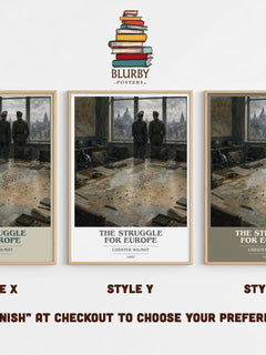The Struggle for Europe book cover print in frame leaning in hallway – non fiction wall art