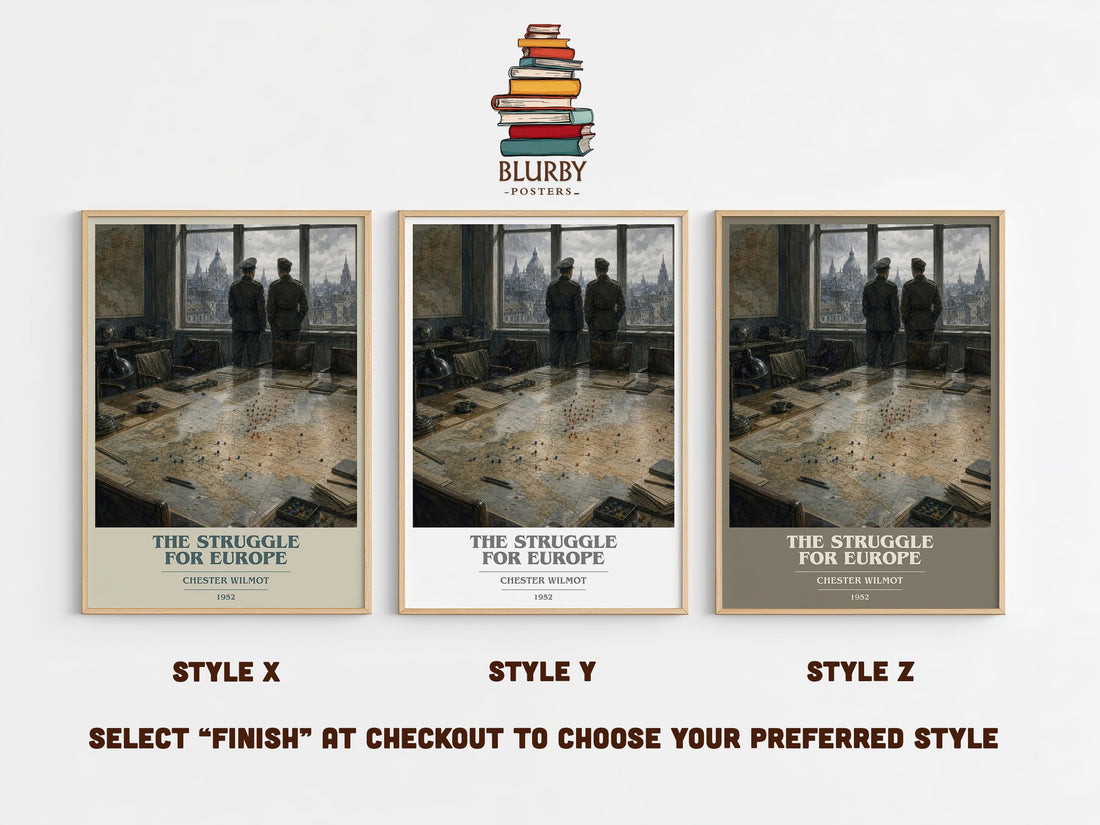 The Struggle for Europe book cover print in frame leaning in hallway – non fiction wall art