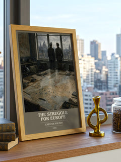 The Struggle for Europe book cover print framed by window – literary home decor