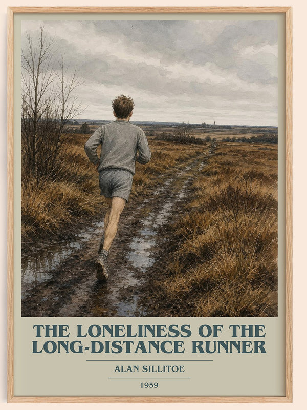 The Loneliness of the Long-distance Runner book cover book poster by Alan Sillitoe – framed literary art print