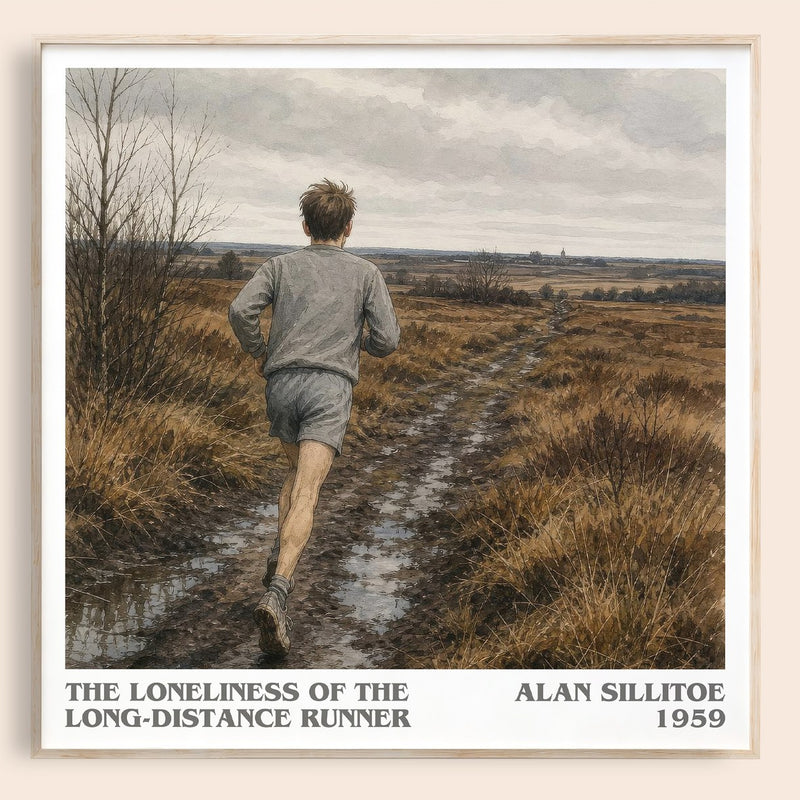 The Loneliness of the Long-distance Runner literary book poster by Alan Sillitoe – framed literary art print