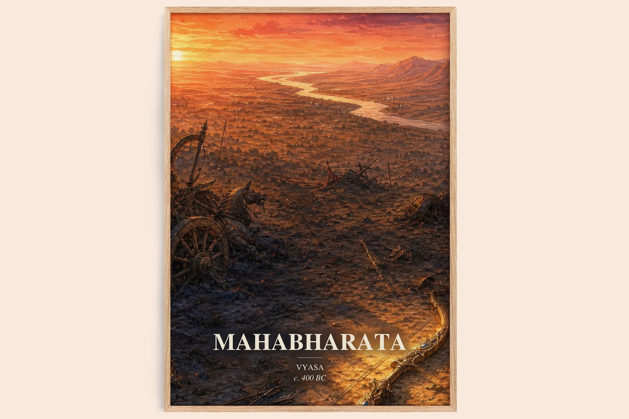 Mahabharata Book Watercolour Illustration by Vyasa