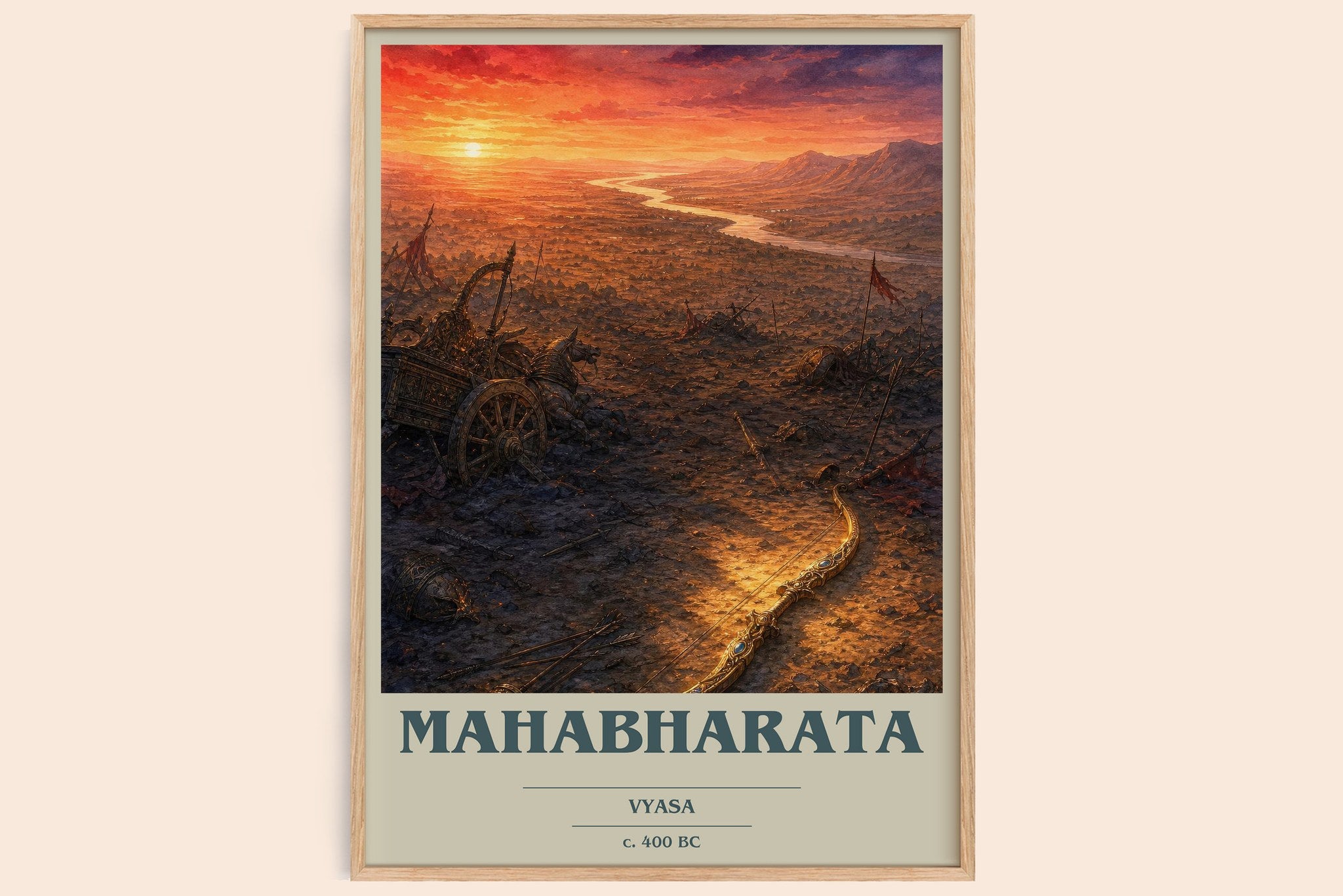 Mahabharata Book Cover Poster by Vyasa