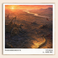Mahabharata literary book poster by Vyasa – framed literary art print