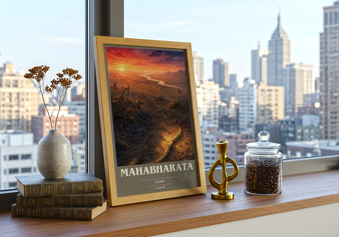 Mahabharata book cover poster colour and style options – Vyasa book art