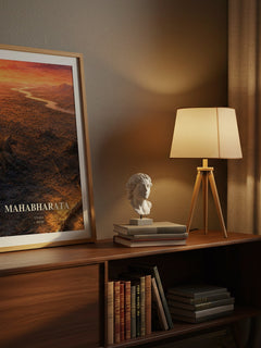 Mahabharata watercolour print on bookshelf – Vyasa fan gift