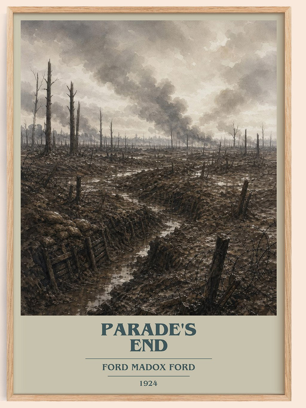 Parade's End book cover book poster by Ford Madox Ford – framed literary art print