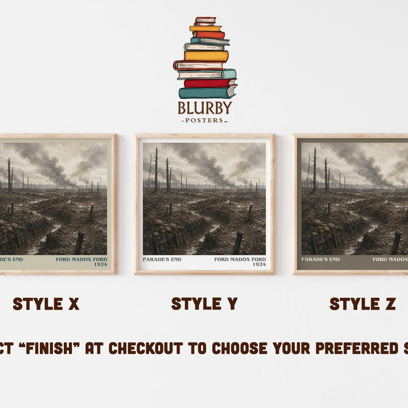 Parade's End literary print in frame leaning in hallway – literary fiction wall art