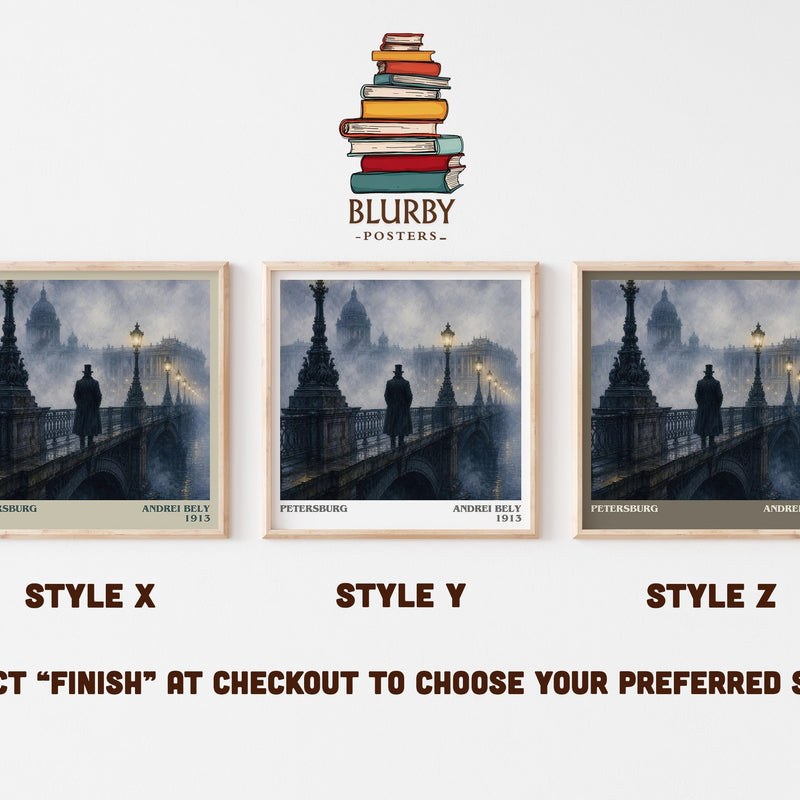 Petersburg literary print in frame leaning in hallway – literary fiction wall art