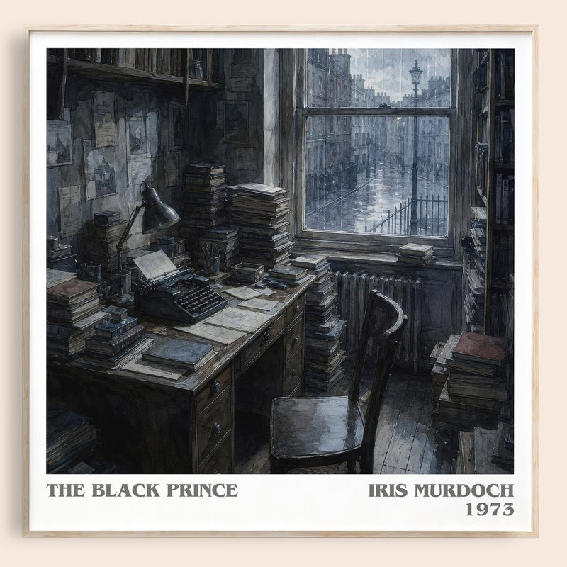 The Black Prince literary book poster by Iris Murdoch – framed literary art print