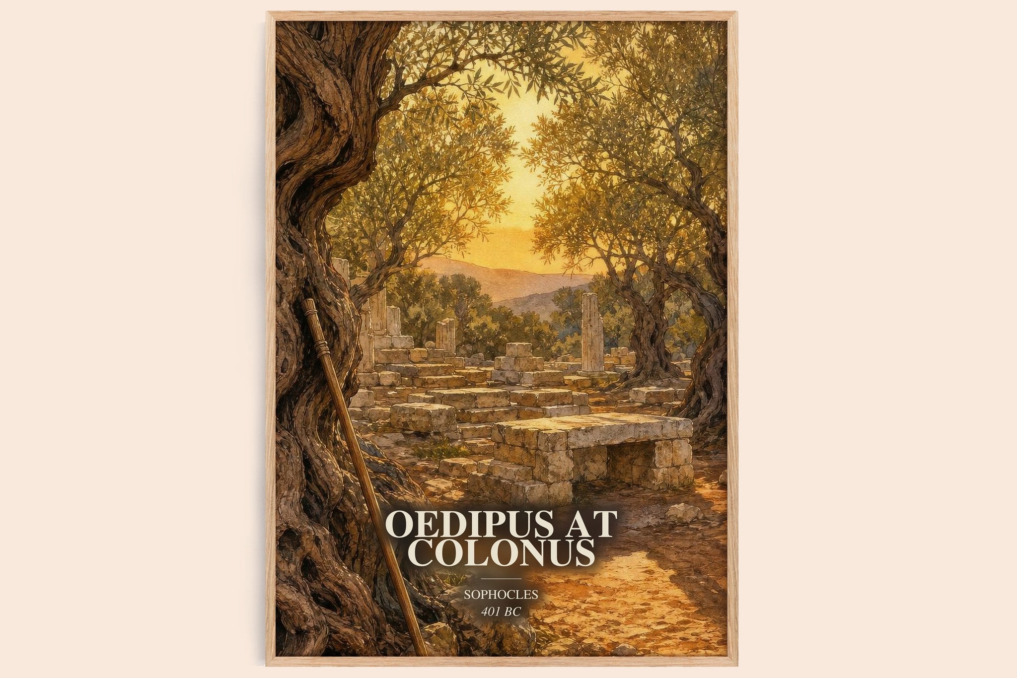 Oedipus at Colonus Book Watercolour Illustration by Sophocles
