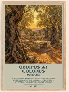 Oedipus at Colonus bookish book poster by Sophocles – framed literary art print