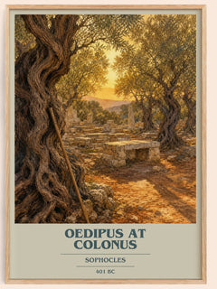Oedipus at Colonus book cover book poster by Sophocles – framed literary art print