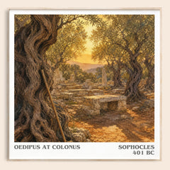 Oedipus at Colonus literary book poster by Sophocles – framed literary art print