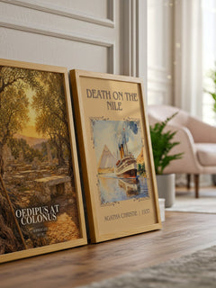 Oedipus at Colonus watercolour print framed by window – literary home decor