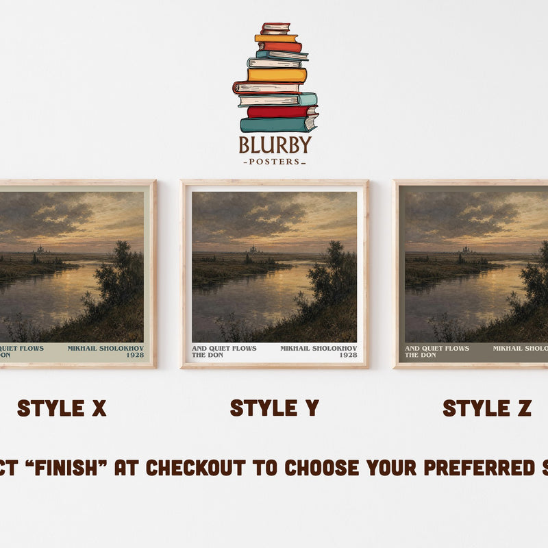 And Quiet Flows The Don literary print in frame leaning in hallway – historical fiction wall art
