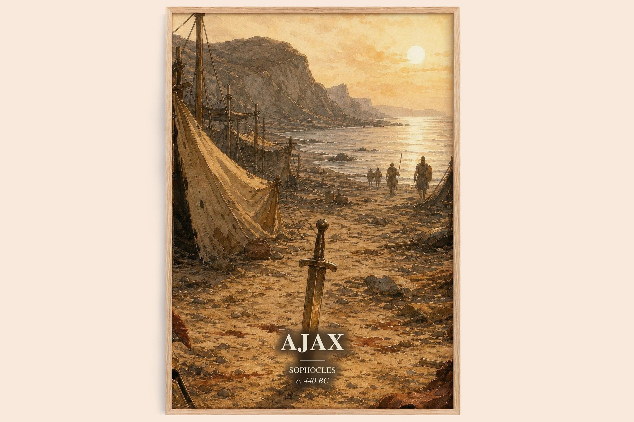 Ajax Book Watercolour Illustration by Sophocles