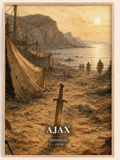 Ajax watercolour book poster by Sophocles – framed literary art print