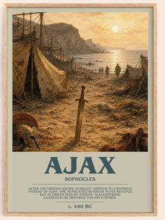 Ajax bookish book poster by Sophocles – framed literary art print